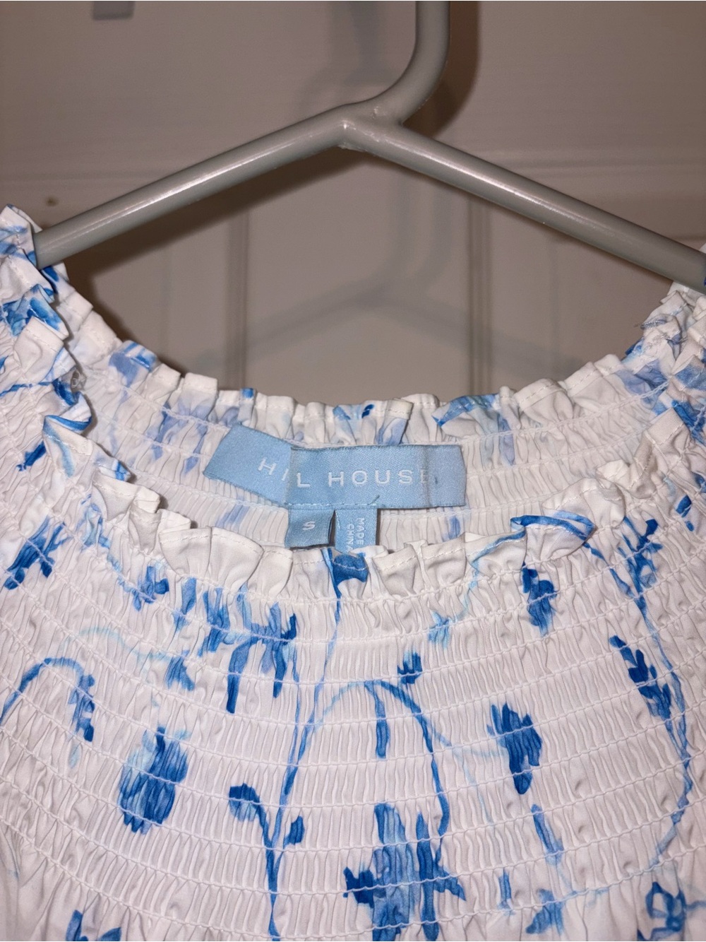 Hill House White Dress with Blue Floral Details - Picture 3 of 5